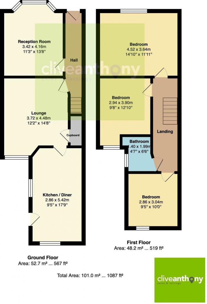 Floorplan for Mountfield, Prestwich, M25