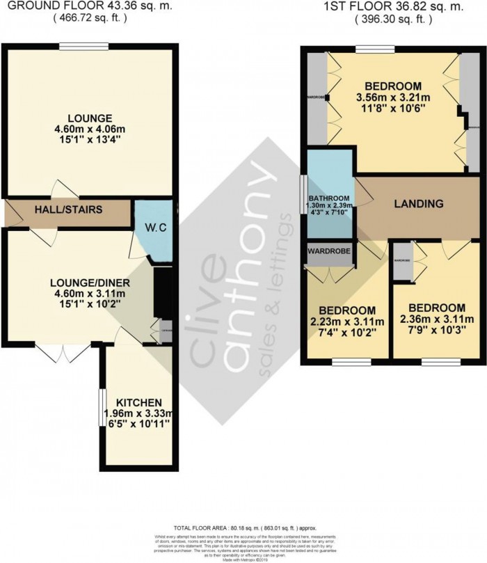 Floorplan for Ernest Street, Prestwich, M25