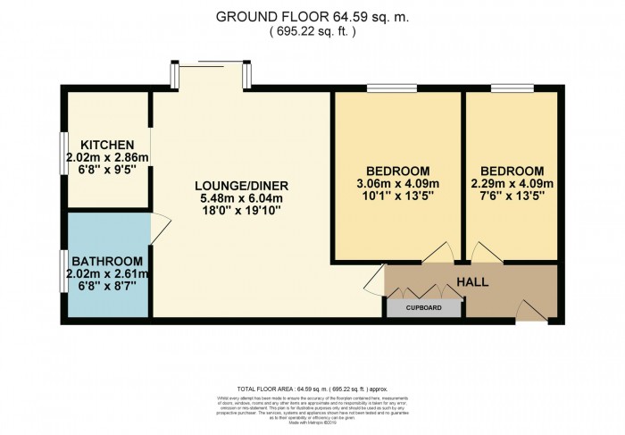 Floorplan for Nevile Court, Salford, M7