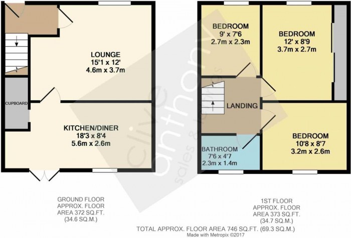 Floorplan for Alexandra Avenue, Whitefield, M45