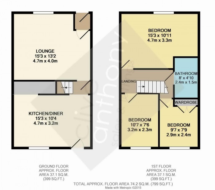 Floorplan for Ernest Street, Prestwich, M25
